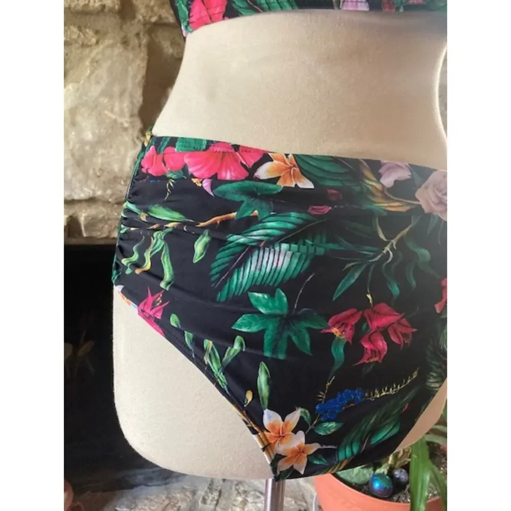 SHEIN Tropical Floral High Waist Bikini Set - Size XL